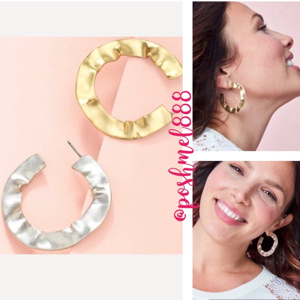 :: Stella & Dot Reversible Silver/Gold Wave Hoops